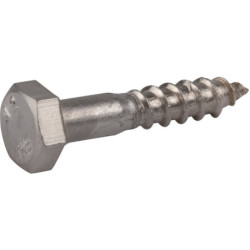 Tirefond - Viswood - Tête hexagonale - Inox A2 - 25Pc - Diamètre vis : 6 mm - 70mm