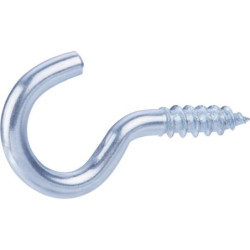 Crochet à visser - Fixpro - Acier zingué - 2mm - 20mm - 20Pc