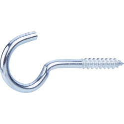 Crochet à visser - Fixpro - Acier zingué - 3.3mm - 60mm - 6Pc