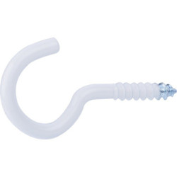Crochet à visser - Fixpro - Acier plastifié blanc - 3mm - 40mm - 4Pc