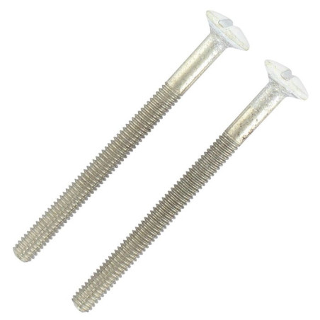Visserie pour poignée de porte DT 2000 - Acier blanc - 2 vis relieuses + 2 douilles